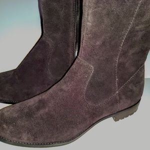 Calvin Klein NEW boots Calf length Suede brown women 7.5 or 8 "Terra"